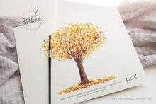 Load image into Gallery viewer, Rustic Fall Tree Wedding Invitation Set Printable Template, Autumn Old Oak Carved Heart, Burned Orange Leaves 100% Editable Download DIY 020