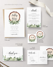 Load image into Gallery viewer, Rustic Wedding BUNDLE Template, Eucalyptus Greenery Country Barn, Invitation Suite, Editable Wedding Signs Instant Download DIY Templett 018