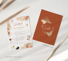 Load image into Gallery viewer, Terracotta Pampas Grass Bachelorette Party Itinerary Template, Editable Birthday Weekend Invitation, Wedding Program Printable Download 017b