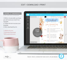 Load image into Gallery viewer, Terracotta Pampas Grass Bachelorette Party Itinerary Template, Editable Birthday Weekend Invitation, Wedding Program Printable Download 017b