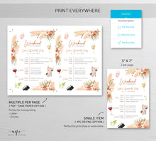 Load image into Gallery viewer, Terracotta Pampas Grass Bachelorette Party Itinerary Template, Editable Birthday Weekend Invitation, Wedding Program Printable Download 017b