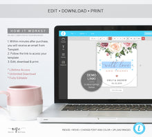 Load image into Gallery viewer, Mauve Roses Wedding Hand Sanitizer Label Template, B&BW Purell 1oz 2oz, Personalized Bridal or Baby Shower Favor Sticker, Instant Download 007