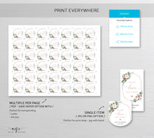 Load image into Gallery viewer, Boho Dusty Rose Wedding Hand Sanitizer Label Template, B&BW Purell 1oz 2oz, Personalized Baby Shower Favor, Pocketbac Sticker, Download 007