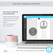 Load image into Gallery viewer, Rustic Wood Slice Seating Chart Template, Table Number Cards, Baby's Breath Greenery, Country Barn Wedding Signs, Editable Printable DIY 018