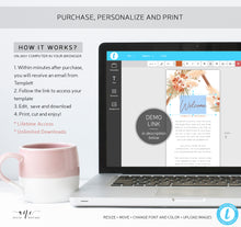 Load image into Gallery viewer, Terracotta Pampas Grass Welcome Letter Itinerary Template, Boho Order of Events Editable Welcome Bag Weekend Schedule Printable Download 017