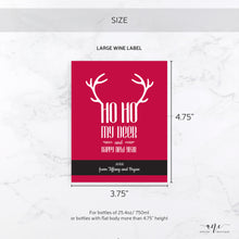 Load image into Gallery viewer, Printable Christmas Wine Label Template - Editable PDF - Personalized Funny Christmas Wine Bottle Labels / Ho Ho My Deer - Card Alternative