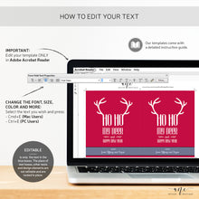 Load image into Gallery viewer, Printable Christmas Wine Label Template - Editable PDF - Personalized Funny Christmas Wine Bottle Labels / Ho Ho My Deer - Card Alternative