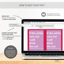 Load image into Gallery viewer, Printable Christmas Wine Label Template - Editable PDF - Personalized Christmas Wine Bottle Labels / Edit All Text - Card Alternative