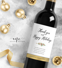 Load image into Gallery viewer, Holiday Christmas Wine Label - Editable PDF Template - Printable Christmas Wine Bottle Tags / Teacher Gift - Christmas Card Alternative