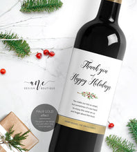 Load image into Gallery viewer, Holiday Christmas Wine Label - Editable PDF Template - Printable Christmas Wine Bottle Tags / Teacher Gift - Christmas Card Alternative