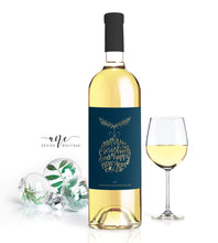 Load image into Gallery viewer, Printable Christmas Wine Label Template - Editable PDF - Personalized Christmas Wine Bottle Labels / Navy Blue - Christmas Card Alternative