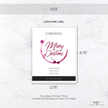 Load image into Gallery viewer, Printable Christmas Wine Label Template - Editable PDF - Personalized Christmas Wine Bottle Labels / Merry Christmas - Printable For Friends