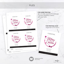 Load image into Gallery viewer, Printable Christmas Wine Label Template - Editable PDF - Personalized Christmas Wine Bottle Labels / Merry Christmas - Printable For Friends