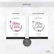 Load image into Gallery viewer, Printable Christmas Wine Label Template - Editable PDF - Personalized Christmas Wine Bottle Labels / Merry Christmas - Printable For Friends