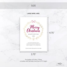 Load image into Gallery viewer, Printable Christmas Wine Label Template - Editable PDF - Personalized Christmas Wine Bottle Labels / Merry Christmas - Card Alternative