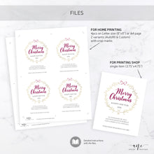 Load image into Gallery viewer, Printable Christmas Wine Label Template - Editable PDF - Personalized Christmas Wine Bottle Labels / Merry Christmas - Card Alternative