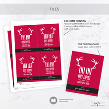 Load image into Gallery viewer, Printable Christmas Wine Label Template - Editable PDF - Personalized Funny Christmas Wine Bottle Labels / Ho Ho My Deer - Card Alternative