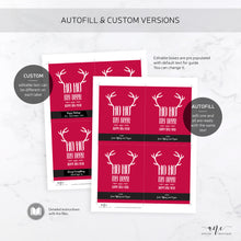 Load image into Gallery viewer, Printable Christmas Wine Label Template - Editable PDF - Personalized Funny Christmas Wine Bottle Labels / Ho Ho My Deer - Card Alternative