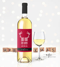 Load image into Gallery viewer, Printable Christmas Wine Label Template - Editable PDF - Personalized Funny Christmas Wine Bottle Labels / Ho Ho My Deer - Card Alternative