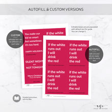 Load image into Gallery viewer, Printable Christmas Wine Label Template - Editable PDF - Personalized Christmas Wine Bottle Labels / Edit All Text - Card Alternative