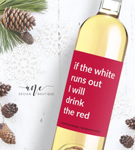 Load image into Gallery viewer, Printable Christmas Wine Label Template - Editable PDF - Personalized Christmas Wine Bottle Labels / Edit All Text - Card Alternative