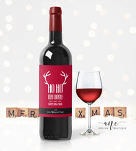 Load image into Gallery viewer, Printable Christmas Wine Label Template - Editable PDF - Personalized Funny Christmas Wine Bottle Labels / Ho Ho My Deer - Card Alternative