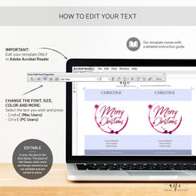 Load image into Gallery viewer, Printable Christmas Wine Label Template - Editable PDF - Personalized Christmas Wine Bottle Labels / Merry Christmas - Printable For Friends