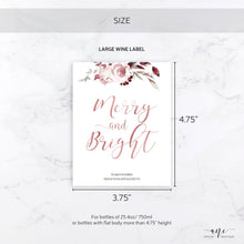 Load image into Gallery viewer, Christmas Wine Label Template - Editable PDF Printable - Personalized Christmas Wine Bottle Labels / Rose Gold - Christmas Card Alternative