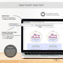 Load image into Gallery viewer, Printable Christmas Wine Label Template - Editable PDF - Personalized Christmas Wine Bottle Labels / Merry Christmas - Card Alternative