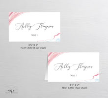 Load image into Gallery viewer, Rose Marble Place Card Template, Printable Wedding Bridal Escort Card, Editable Name Cards, Geode Name Cards, Printable DIY, Download 005