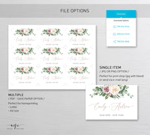 Load image into Gallery viewer, Floral Mini & Full Champagne Label Template, Bubbly Wine Label Wedding Couple Bridal Baby Shower Favor Sticker, Fully Editable Printable 007