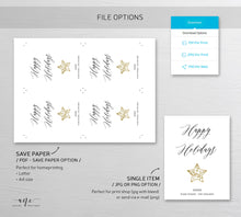 Load image into Gallery viewer, Happy Holidays Wine Label Template, Custom Christmas Gift for Teacher, Alternative to Holiday Card, 100% Editable, Printable Download 012