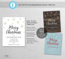 Load image into Gallery viewer, Merry Christmas Wine Label Template, Christmas Gift for Teacher Bottle Tag, Alternative to Holiday Card 100% Editable Printable Download 014
