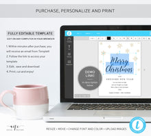 Load image into Gallery viewer, Merry Christmas Wine Label Template, Christmas Gift for Teacher Bottle Tag, Alternative to Holiday Card 100% Editable Printable Download 014