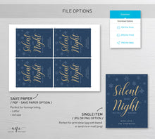 Load image into Gallery viewer, Silent Night Christmas Wine Label Template, Custom Wine Gift for Teacher, Funny Wine Label Friend Gift, 100% Editable Printable Download 015