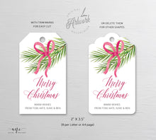 Load image into Gallery viewer, Christmas Tree Branch Gift Tag Template, Holiday Printable Tag, Winter Favor Tag, Merry Christmas Gift Label, Fully Editable DIY Download