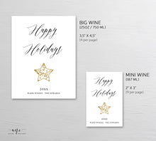 Load image into Gallery viewer, Happy Holidays Wine Label Template, Custom Christmas Gift for Teacher, Alternative to Holiday Card, 100% Editable, Printable Download 012