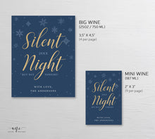 Load image into Gallery viewer, Silent Night Christmas Wine Label Template, Custom Wine Gift for Teacher, Funny Wine Label Friend Gift, 100% Editable Printable Download 015