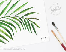 Load image into Gallery viewer, Tropical Table Numbers Template, Printable Wedding Table Seating Card, Beach Palm Leaf Greenery, Editable, Printable, Templett, Download 002