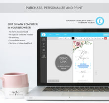 Load image into Gallery viewer, Mauve Roses Photo Booth Insert Template, Favor Tag, Printable Bookmark, Place Card, Floral Wedding, Fully Editable, Templett, Download 007