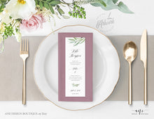 Load image into Gallery viewer, Greenery Photo Booth Insert Template, Favor Tag, Printable Bookmark, Place Card, Boho Wedding, Original Artwork, Fully Editable 008