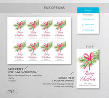 Load image into Gallery viewer, Christmas Tree Branch Gift Tag Template, Holiday Printable Tag, Winter Favor Tag, Merry Christmas Gift Label, Fully Editable DIY Download