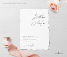Load image into Gallery viewer, Minimalist Modern Calligraphy Wedding Invitation Set Template, Simple Stylish Invite Suite, 100% Editable, Printable, Instant Download, 011