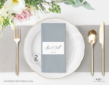 Load image into Gallery viewer, Minimalist Modern Calligraphy Place Card Template, Printable DIY Wedding Bridal Escort Card, 100% Editable Table Name Cards, Download, 011