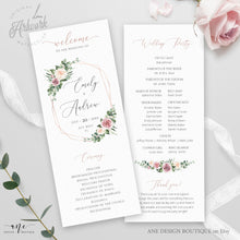 Load image into Gallery viewer, Mauve Floral Wedding Template BUNDLE, Eucalyptus & Roses, Invitation Set, Wedding Signs, Fully Editable, Instant Download, DIY, Templett 007