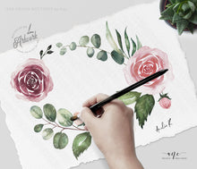 Load image into Gallery viewer, Mauve Roses Photo Booth Insert Template, Favor Tag, Printable Bookmark, Place Card, Floral Wedding, Fully Editable, Templett, Download 007