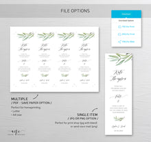 Load image into Gallery viewer, Greenery Photo Booth Insert Template, Favor Tag, Printable Bookmark, Place Card, Boho Wedding, Original Artwork, Fully Editable 008