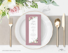 Load image into Gallery viewer, Mauve Roses Photo Booth Insert Template, Favor Tag, Printable Bookmark, Place Card, Floral Wedding, Fully Editable, Templett, Download 007