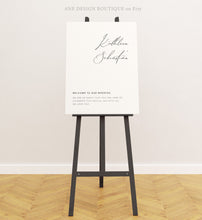 Load image into Gallery viewer, Minimalist Wedding Welcome Sign Template, Modern Calligraphy Simple Wedding Bridal Baby Shower Sign Poster, Editable, Printable Download 011