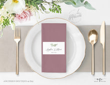 Load image into Gallery viewer, Boho Sage Greenery Place Card Template, Printable Wedding Bridal Escort Card, Fully Editable Name Cards, Willow Leaf, Printable Download 008